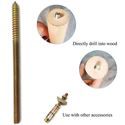 Image of 8 Pack 5 /16-18 x 6 Inch Hanger Bolts Double Headed Bolts for Furniture Screws 150mm Length