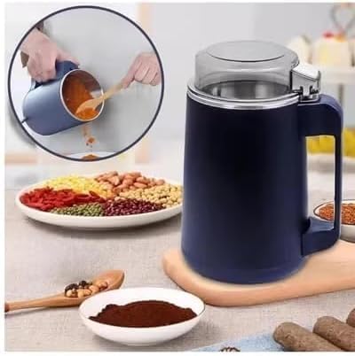 مطحنة قهوة وتوابل كهربائية 300 وات، بولة من الفولاذ المقاوم للصدأ 600 مل، سكين ثماني شفرات، مطحنة متعددة الأغراض لحبوب القهوة والمكسرات والبذور والأعشاب والحبوب (300 وات، 600 مل)