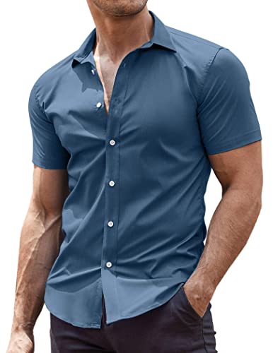 Chemise décontractée boutonnée pour homme idéale pour les terrasses d'été et vacances