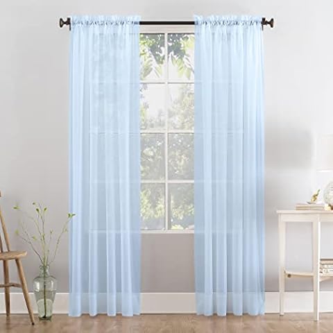 Megachest Slot Top Voile Curtains - Baby Blue Cover