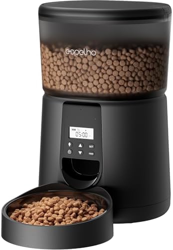 Automatic Cat Feeder – Timed Automatic Cat Food Dispenser with 10s Voice Record, Desiccant Bag, 3.5L Auto Pet Feeder for Cats and Small Dogs, Up to 20 Portions 6 Meals Per Day