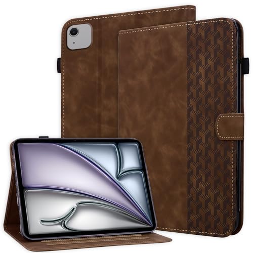 Rosbtib Custodia per iPad Air 11 Pollici M4/M3/M2 (2026/2025/2024), iPad Air 5a/4a Generazione 10.9', Cover in pelle PU con Supporto regolabile multiangolare e Chiusura magnetica a scatto, Marrone