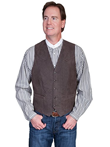 Scully Men's Lambskin Leather Western Vest Brown 42 R