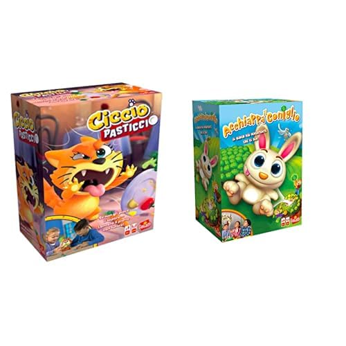 Set di 2 giochi: Ciccio Pasticcio + Acchiappa Coniglio - Giochi da Tavolo Azione Abilità e Velocità per Bambini - Nuovo Set - Gioca con la Famiglia o gli Amici - 2+ giocatori - 5+