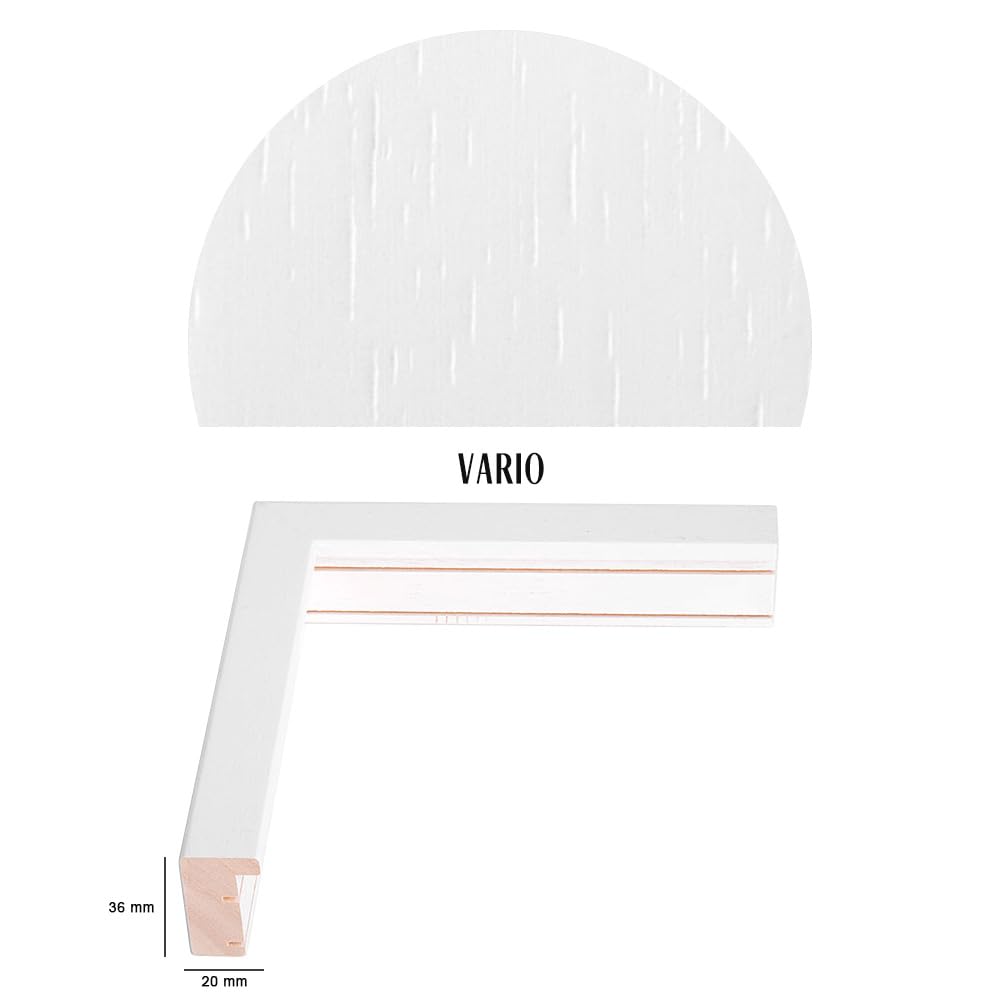 Bildershop-24 Varo - Cornice per dischi in vinile VARIO36, verniciata opaca, 31 x 46 cm, per dischi in vinile e copertina, cornice con passepartout in granito