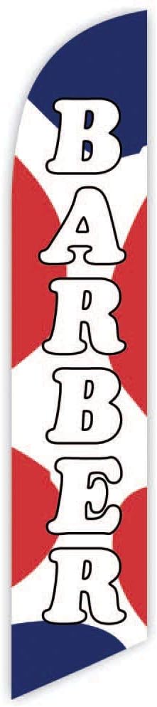 Barber Shop (White) Feather Flag - Replacement Flag Only (Without Poleset)