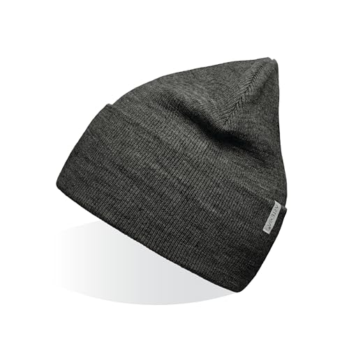 Artexia Mütze Herren und Mütze Damen Ökologisch aus Polywolle Beanie Mütze Unisex Wintermütze Strickmütze (Grau Melange Dunkel)