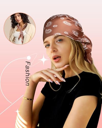 27.5" Silk Hair Scarf for Women Satin Bandana Square Head Scarf for Sleeping Women Head Wrap4