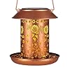 Solar bird feeder for outdoors hangingsolar lanterns outdoor waterproof hanging garden decormetal wild bird feeders decoration outside birthday gifts for women and momsunflower  urban country home decor