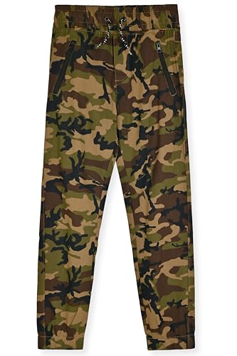 Boys Twill Jogger Pants with Zipper Pockets 2-Pack Pull on Pants for Kids3