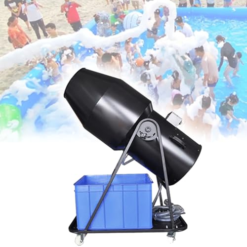 POTENTE ED EFFICIENTE: Questa macchina per schiuma party è dotata di un motore ad alta potenza da 3000 W e di una ventola ad alta velocità, che accelera significativamente la generazione e la velocità di emissione della schiuma, con una gittata di spruzzo fino a 10-14 metri. Può formare rapidamente un affascinante oceano di schiuma simile alla neve in pochi minuti (Nota: questo prodotto non contiene polvere di schiuma)