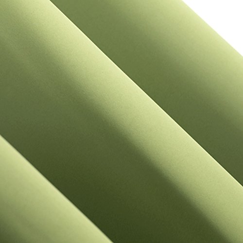 Image of Deconovo Solid Rod Pocket Blackout Window Curtain for Living Room, 52W x 84L Inch, Nile Green