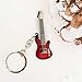 Pouoir guitar keychain for Men Mini Cute Bass Key Chain Ring for Kids High-end Car Keyring Electric Guitar Key Holder
