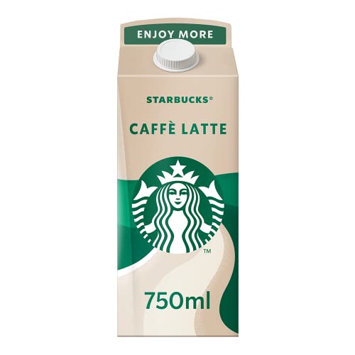 Starbucks Caffè Latte Eiskaffee | 6 x 750ml | mit feinstem Espresso aus 100% Arabica-Bohnen und Milch | ideal für Zuhause