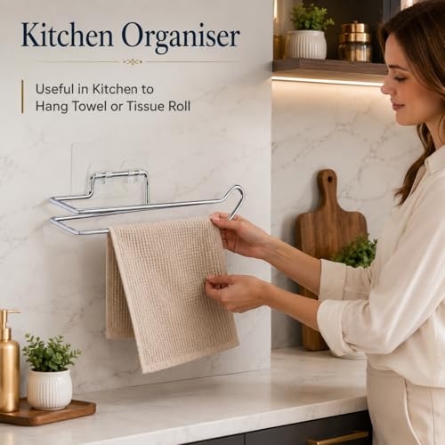 Image of Toilet Paper Roll Holder for Bathroom Tissue Paper Holder Toilet Tissue Rolls Holder Self Adhesive Toilet Paper Roll Holder Bathroom Tissue Roll Holder for Bathroom(Pack of 2)