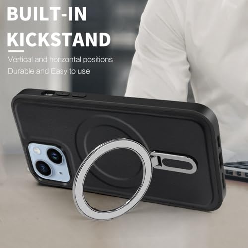 Étui de support d'anneau de luxe en cuir pour iPhone 11 antichoc