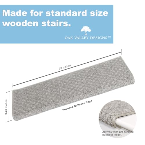 image for Oak Valley Designs™ Rounded Bullnose Carpet Stair Treads - Anti Slip