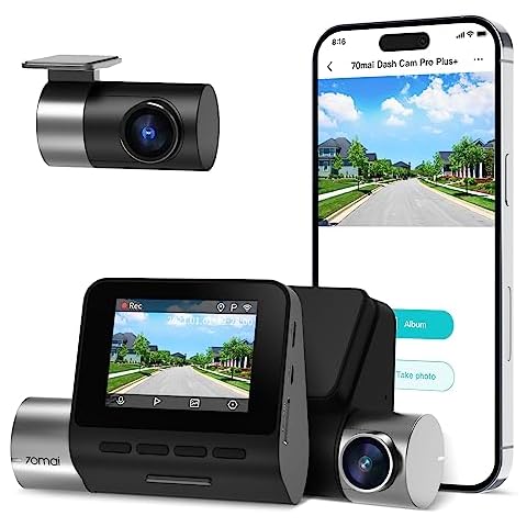 70mai 2.7K UHD Dash Cam Front and Rear A500S, Dual Dash Camera Built-in WiFi GPS, Smart Dash Camera for Cars, ADAS, Sony IMX335, 2'' IPS LCD Screen, WDR, Night Vision, Parking Monitor, Loop Recording Cover
