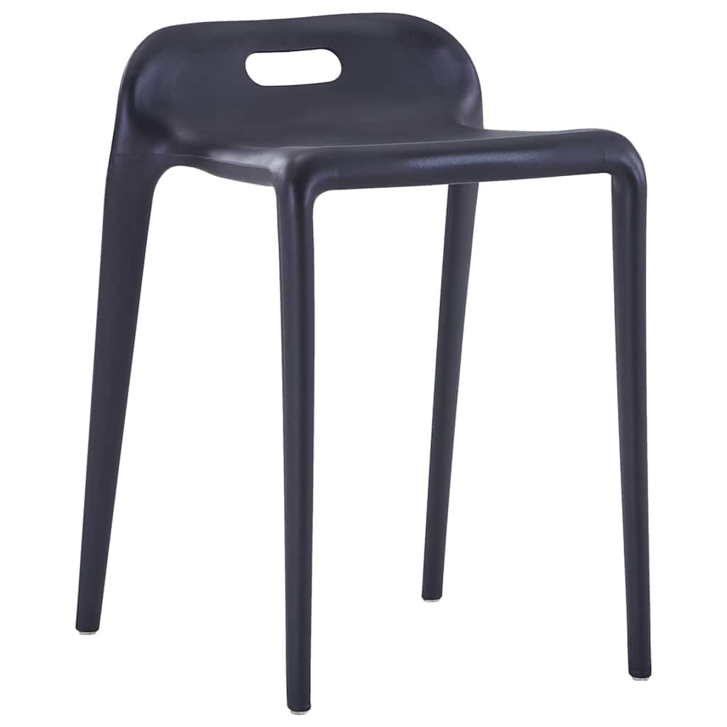 Sgabelli impilabili, 4 pezzi, nero, in plastica PP, design leggero, 36,5 x 41 x 54,5 cm, robusti, per cucina, sala da pranzo, interni ed esterni, salvaspazio