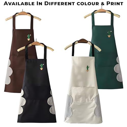 Image of Kraptick Kitchen Apron - Comfortable Cooking Waterproof Apron for Men and Women With Pocket and Side Coral Velvet for Wiping