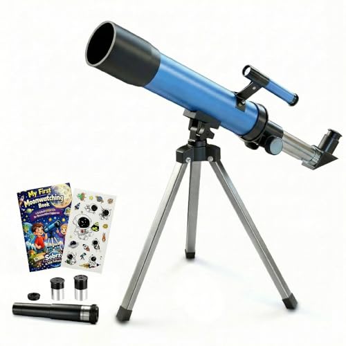 Sobrzy Telescope for Kids 8–12, Beginner Kids Telescope 50mm Aperture with Tripod, 2 Eyepieces & Finder Scope, 100x Magnification, STEM Educational...