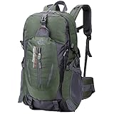 [Raijoda] リュック 登山 バックパック 35L メンズ 防水 アウトドア バッグ ザック 大容量 ハイドレーション 耐久性 多機能 超軽量 収納性 リュックサック ハイキング 防災 キャンプ 旅行 花見 遠足 レインカバー付き (styles-グリーン)