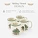 Spode Christmas Tree Mugs Set of 4 – Iconic Tree Pattern, Holiday Beverage Mugs with 9 oz Capacity – Dishwasher Safe, Festive Hot-Drink Cups in Durable Stoneware for Cocoa, Tea & Coffee