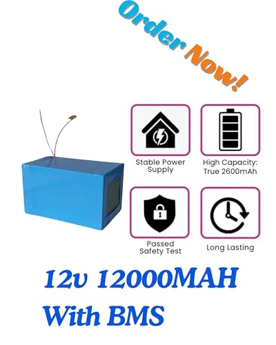 Image of 12V 12Ah Lithium Ion Battery with Inbuilt BMS | Rechargeable 12 Volt Li-ion Battery Pack | Long Backup Battery for Solar, CCTV, LED Lights, E-Rickshaw, DIY Projects