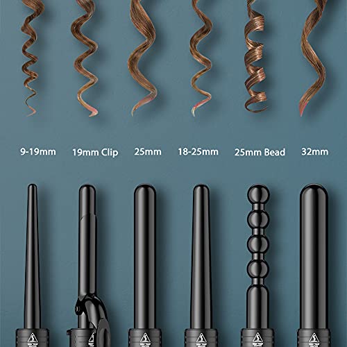 Ferro arricciacapelli 6 in 1 LCD, rivestimento in