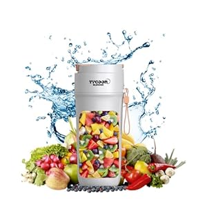 TYCOON BLENDER, Mini-mixer, mini-mixer, smoothie en sap, draagbaar, 340 ml, BPA-vrij, krachtig met 10 roestvrijstalen messen, oplaadbaar, USB, multifunctioneel voor smoothie
