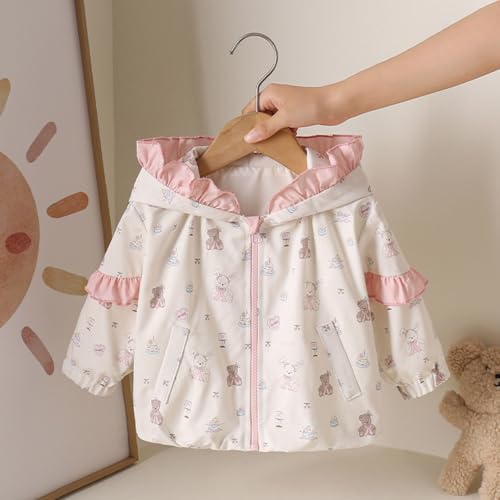 Girl's Coat with Spring and Autumn Lace Hooded Long Sleeved Windproof Princess Style Top2