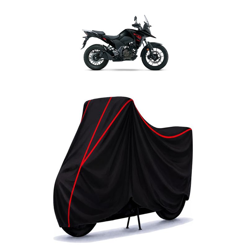 Image of Suzuki V-Strom SX Water Resistant Bike Cover for All Motorcycles & Rain | Heavy Duty Taffeta Fabric | UV Protection, Dustproof, Scratchproof | All Weather Two Wheeler Body Cover with Elastic Bottom