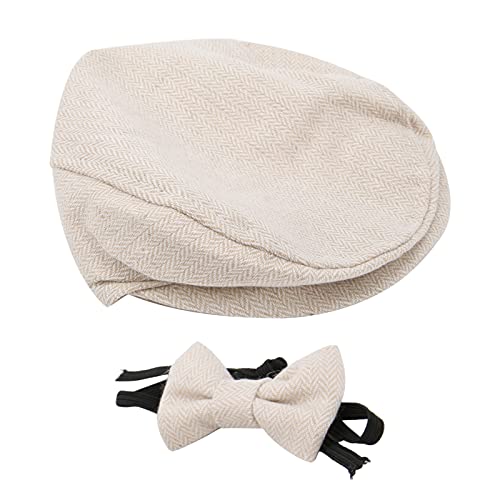 Bébé Photographie Props Chapeau, Cool Boys Chapeau Photographie Props Casquette Plate Gentleman Hat (Beige)
