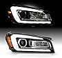 AKKON - Fits 2013-2016 GMC Acadia 2017 Limited Halogen Projector Black Headlight Passenger Right Side w/[LED Tube] Parking Lamp