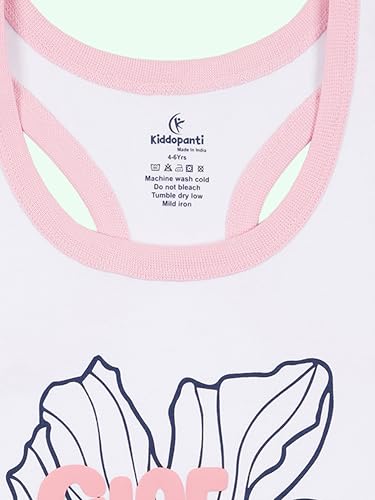 Image of KiddoPanti Girls Chest Printed Sleeveless Rib Racer Back Tank Top