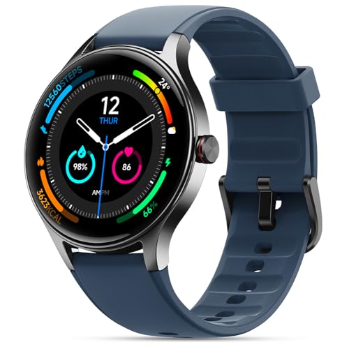 Image of Woneligo Smart Watch,1.57inch AMOLED Touchscreen Fitness Watch for iPhone & Android,Heart Rate /Sp02 /Sleep Monitor,110+ Sport Modes IP68 Waterproof Bluetooth Calls(Blue, 1.57)
