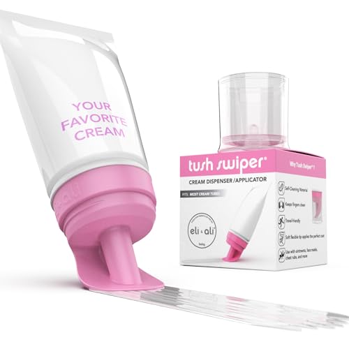 Image of Eli & Ali Tush Swiper - Diaper Rash Cream & Butt Paste Applicator - Universal Fit for Most Diaper Creams | Mess-Free & Hygienic Alternative to Cream Spatula - Carry Less Baby Gear - Pink, 1 Pack