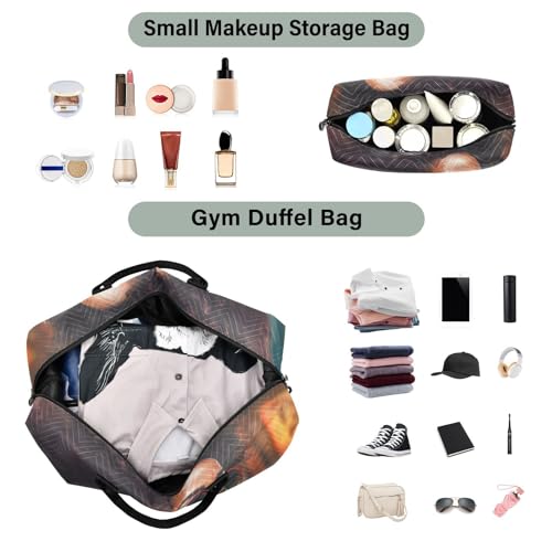 Large Travel Duffel Bag, Afro American Woman Sports Tote Gym Bag, Shoulder Weekender Overnight Bag for Women Men, Carry On Luggage with Toiletry Bag4