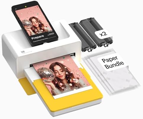 KODAK Dock Plus Foto-Drucker 4PASS für Smartphones, Sofortdrucker...