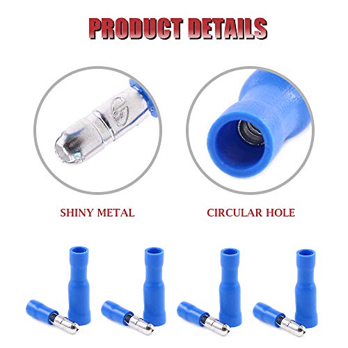 Terminales bullet macho hembra conectores de cable crimp rápidos de 16-14 AWG azul 4