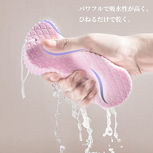 垢すりスポンジ 2個セット 海綿 やわらか シャワーブラシ 柔