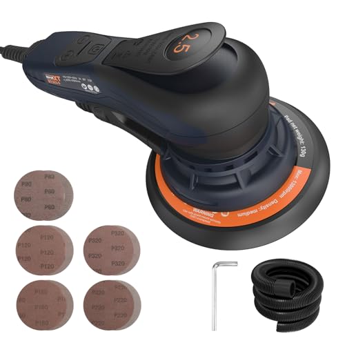 MAXXT Exzenterschleifer 150mm, 6-Zoll-Schleifmaschine, Bürstenlos, 230 Volt, 2,5 mm Exenterschleifmaschine, Schleifgerät Holz zum Polieren von Holz