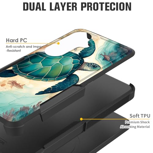 CICPLKSE for Galaxy S26 Plus Case,Dual Layer Heavy Duty Hybrid Shockproof Hard PC Soft Silicone TPU Bumper Protective Case for Samsung Galaxy S26 Plus 6.7 inch 2026,Sea Turtle - image 2