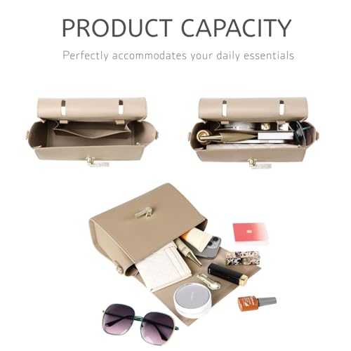 Small Satchel Bags for Women, Top Handle Handbag Crossbody Purse Shoulder Bags with Detachable Long Strap Clock Turn Lock4