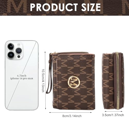 Image of PALAY Wallets for Women PVC Leather Small Bifold Zipper Pocket Coin Purse Multi Card Organizer