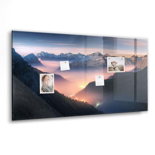Tableau blanc en verre magnétique panoramique 120x60cm pour école et réunions