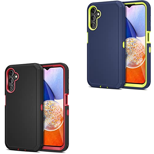 Jiunai Compatible with Galaxy A14 5G Case, 2 Pack Shockproof Heavy Duty Dual Layer Outdoor Drop Protection Dustproof Armor Cover Hybrid Rugged Sports Matte Phone Case for Samsung Galaxy A14 5G 2023