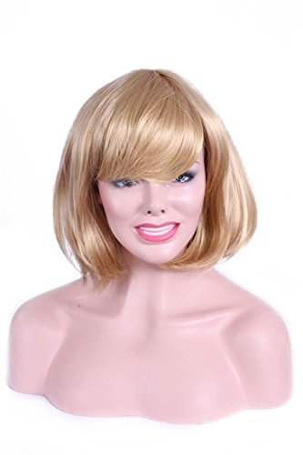 Nuoqi Womens Sexy BOB Short Straight Blonde Wig