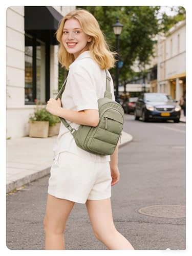 Image of BAGSMART Small Sling Bag for Women, Puffer Crossbody Bag Hobo Handbag | Fanny Packs for Travel Hiking, Daily Travel Purse for women