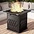 EAST OAK 28'' Propane Fire Pit Table, 50,000 BTU Steel Gas FirePit for Outdoor, Outside Patio Deck and Garden, CSA Certified Fire Table with Magnetic Lid, Cover-Storage Basket and Lava Rock , Black